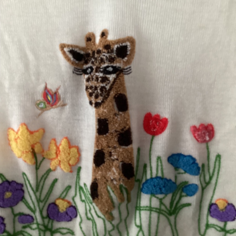 Vintage 1960’s, 1970’s Cyn Les Shirlee Designs Women’s Peeking Giraffe Sweater - Picture 4 of 8